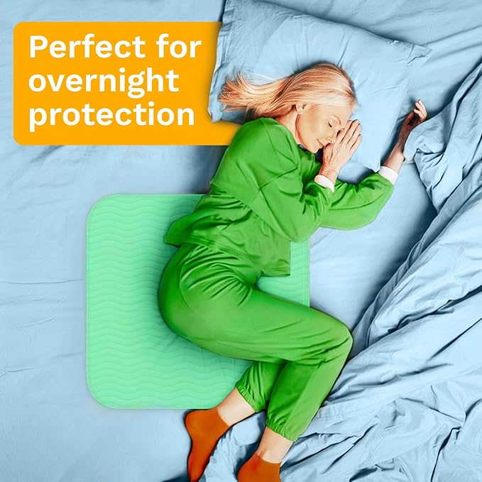 GREEN LIFESTYLE® Washable Underpads - Heavy Absorbency Reusable Bedwetting Incontinence Pads for Kids, Adults, Elderly, and Pets - Toddler Mattress Pads for Bed, Sofa, Floor (Pack of 2 - 34x52)