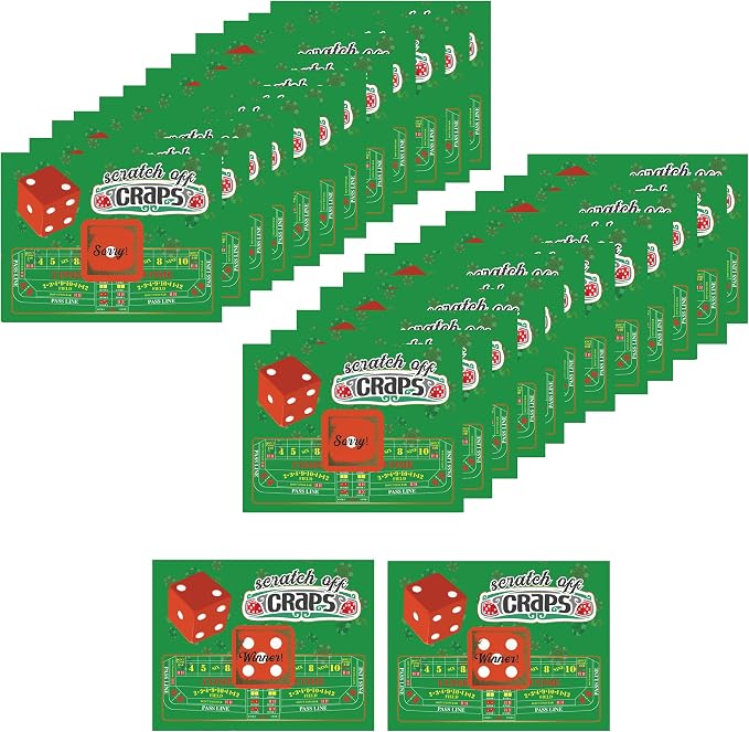 My Scratch Offs Casino Night Scratch Off Games 26 Pack, Craps | Scratch Off Game Cards are ideal for casino party favors, supplies, fundraising, events, businesses, holidays and gatherings