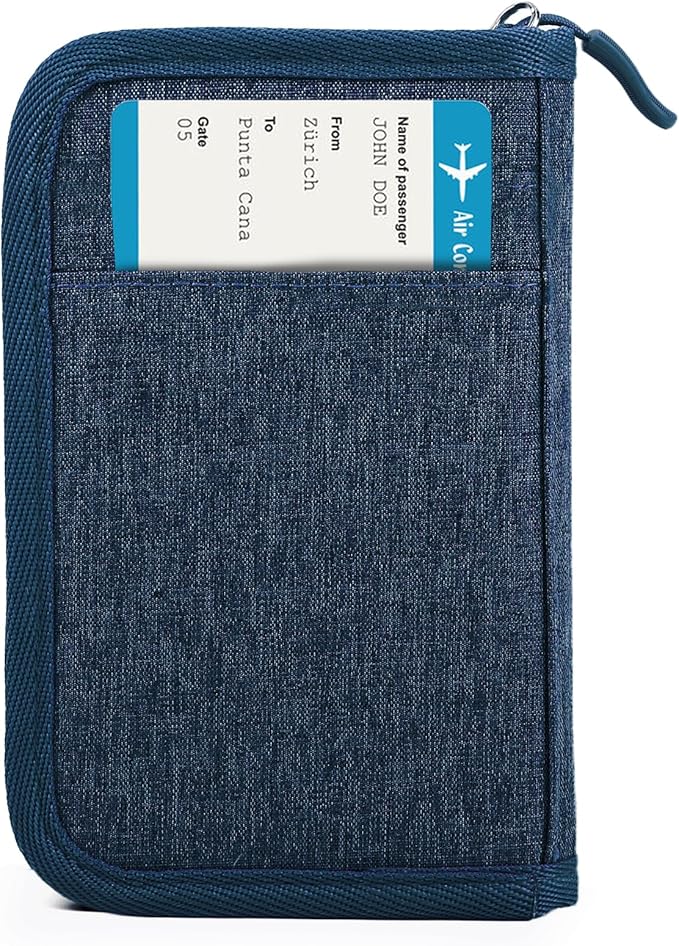 Passport Holder for Travel, Women Rfid Blocking Passport Wallet, Travel Essentials Premium Wallets, Waterproof Passport Holders Bag for Men Traveling, Travel Document Organizer Credit Cards Case
