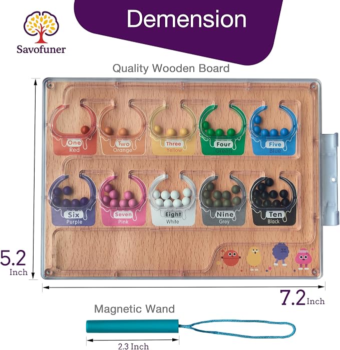 Memory Game for Senior, Dementia Activities Alzheimers Products for Elderly | Wooden Handhold Easy Magnetic Color & Number Activities for Parkinson Patients, Memory Care Cognitive Puzzle Matching Board
