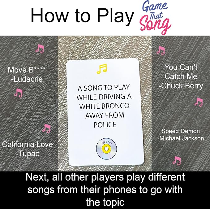 Game That Song 90's Mix Expansion - 50 New Cards - Music Card Game for Family, Adults, and Teens. Hilarious, Addictive, and Competitive Fun for Game Nights!
