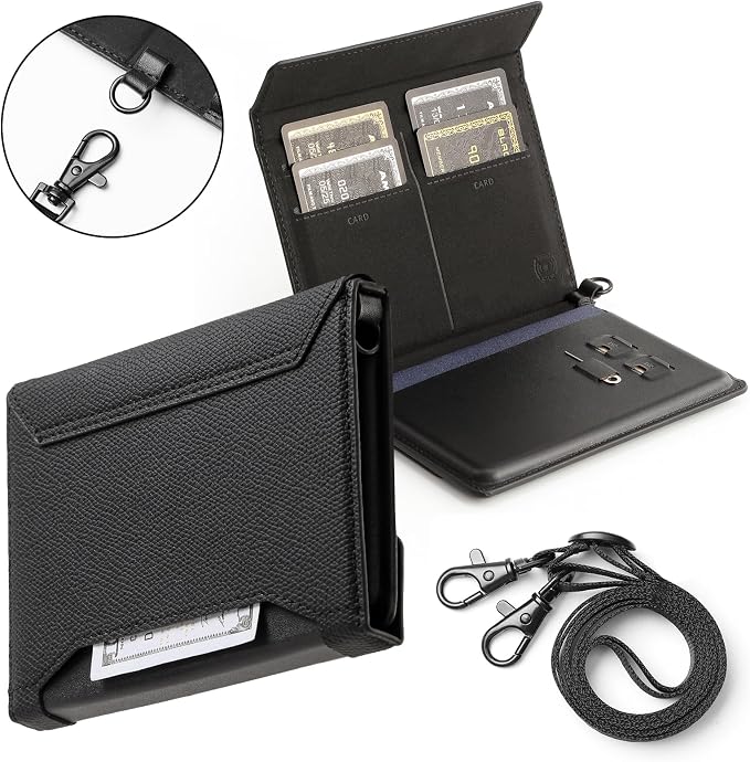 Lightweight Passport Holder with RFID Blocking, 2 SIM Card Slots, Detachable Strap & Ejector Pin – Slim Travel Passport Cover Organizer for Men & Women