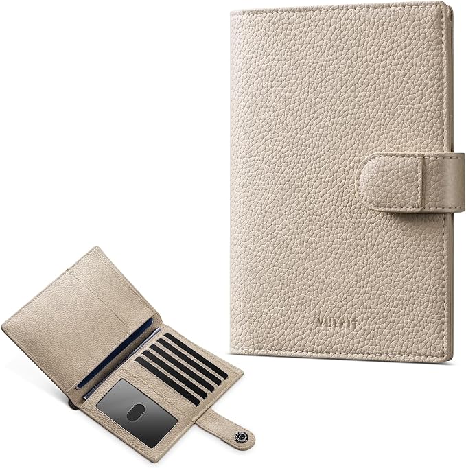 VULKIT Dual Passport Wallet for 2 Passports Airtag Holder RFID Blocking Travel Wallets