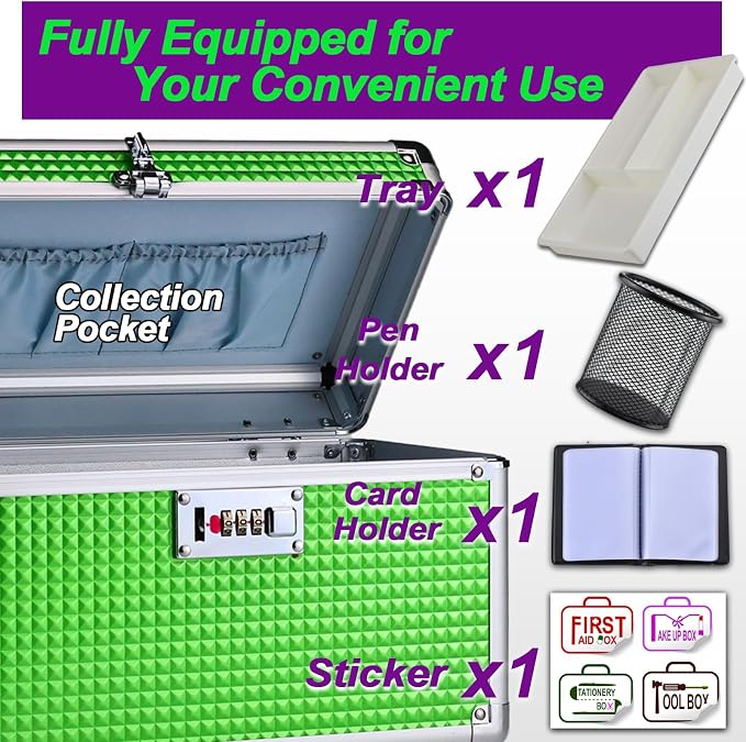 Medicine Lock Box with Code, Secure Multipurpose Locking Box | Portable Combination Storage Lockbox, Childproof Medication Organizer Case, Portable First AidBox with Removable Utility Tray