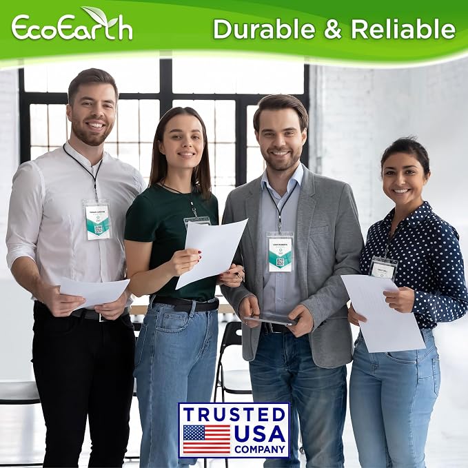 4x6 XXL Passport, ID, Name Card Holders - Vertical, Resealable, 10 PK | EcoEarth clear plastic waterproof passport holder with soft edge and zipper seal, 5 pre-punched holes for all lanyard clips