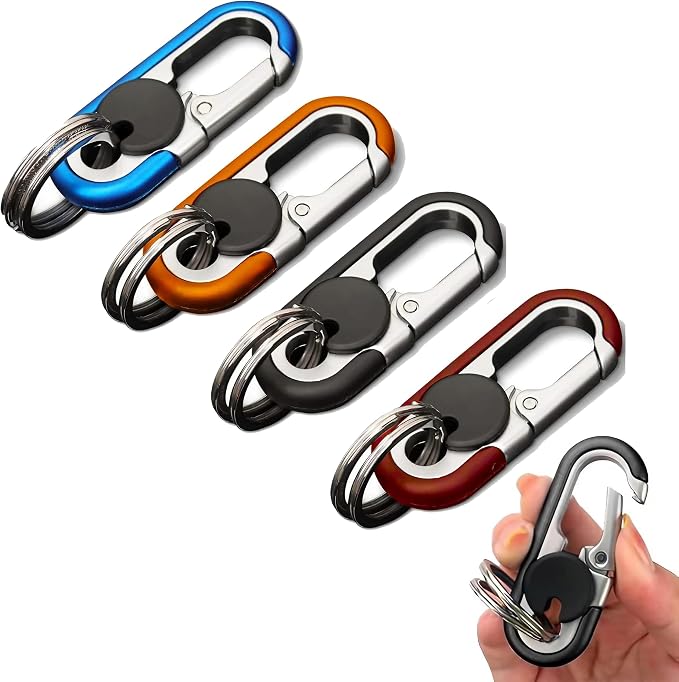 CHRIS GOOD Men's Car Key Chain 3pcs, Personalized Creative Stainless Steel Car Keychain for Men Black
