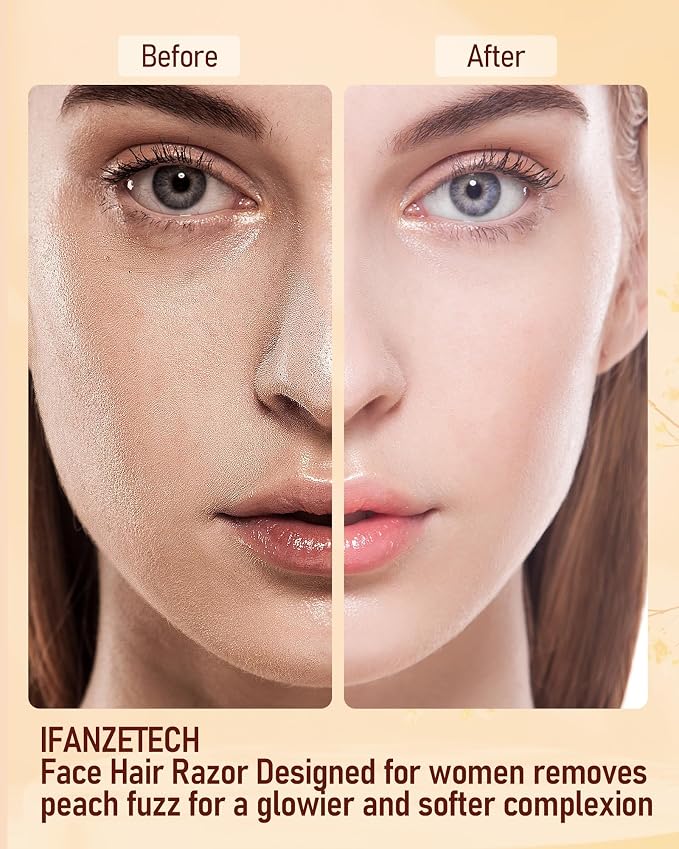 Eyebrow Trimmer Facial Hair Removal for Women: 2 in1 Rechargeable Face Shaver with LED Light, Painless Electric Eyebrow Razor for Eyebrows, Upper Lip, Chin, Peach Fuzz & Fine Facial Hair