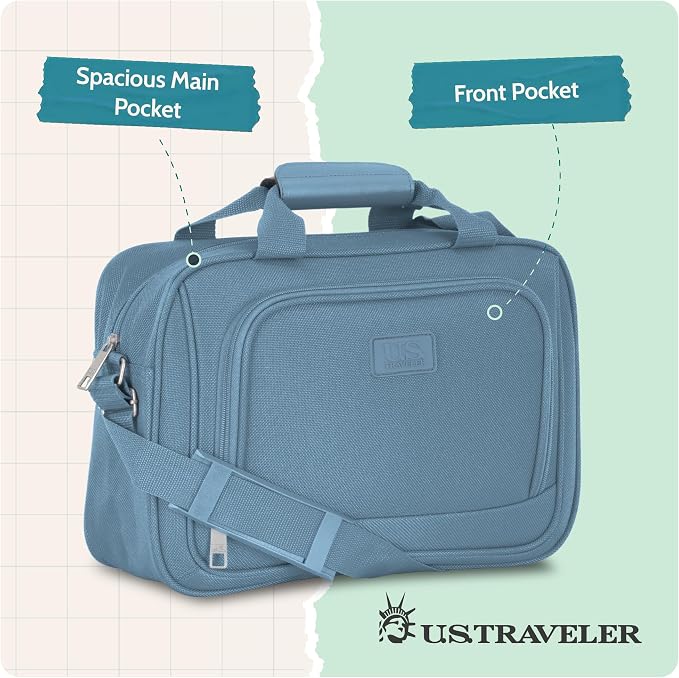 U.S. Traveler Rio 14" Travel Tote Bag, Lightweight 1200D Carry-On Bag for Women & Men