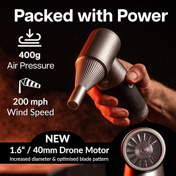 IT Dusters AirTec Ultra Cordless Air Duster for PC & Electronics, Rechargeable Electric Air Blower for Keyboard, Laptop, Console & Home Cleaning, Alternative to Canned Air (Type 8 - Rosie)