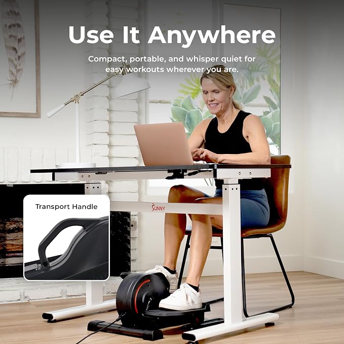 Sunny Health & Fitness Under Desk Pedal Elliptical Machine Leg Exerciser