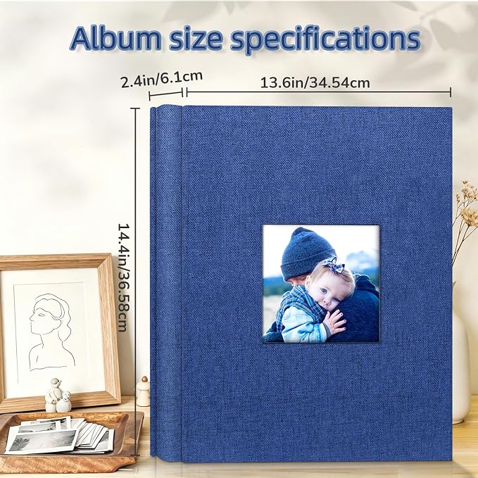 popotop Photo Album 4x6-600 Photos Photo Books with 600 Horizontal and Vertical Pockets,Linen Cover Albums for Family Wedding Anniversary Baby Vacation Pictures