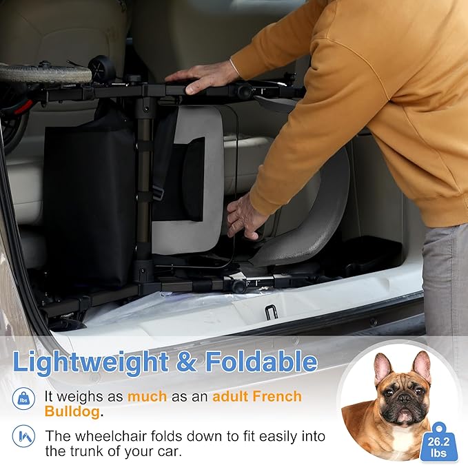 Rollator Walkers for Seniors with Seat, Walker Wheelchair Combo, 2 in 1 Rolling Walker Transport Wheelchair Lightweight Foldable, 10" Big Wheels Transport Chair with Brakes,Grey