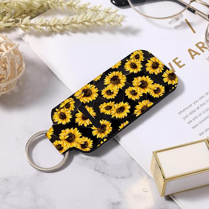 Cute Chapstick Holder Keychain,Lipstick Neoprene Clip-on Lip Balm Holder for Woman