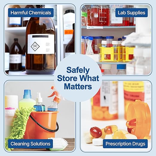 Graham-Field Locking Medicine Cabinet - Safe Narcotic, Drug & Medical Storage - Steel Double Doors & Locks