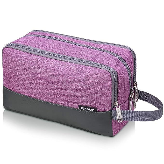 WANDF Travel Toiletry Bag for Men, Small Dopp Kit for Toiletries | Water-Resistant Fabric, Travel Bag for Toiletries, Compact Storage, Shaving Accessories, Weekend Trips