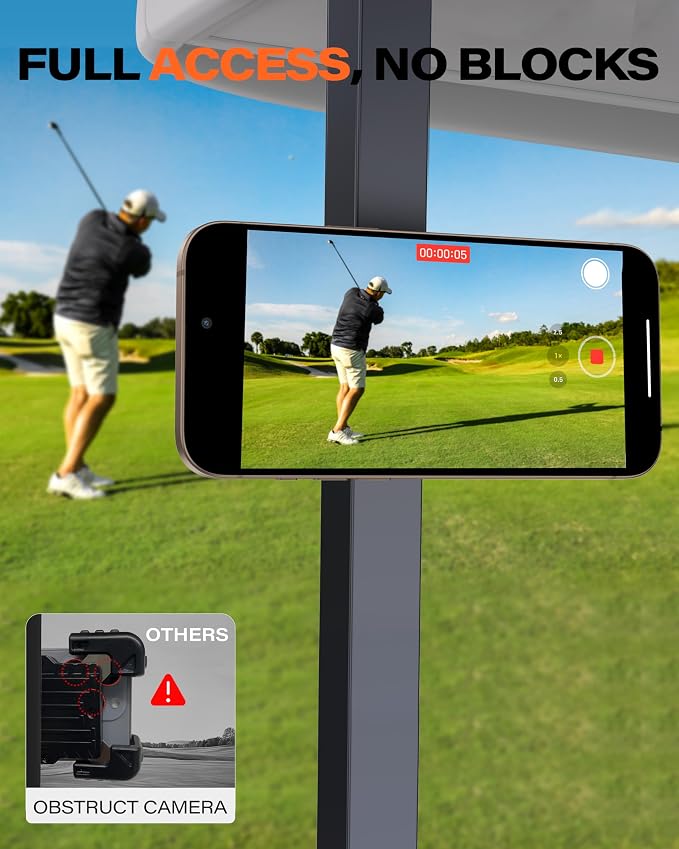 A2C Alloy Magnetic Golf Cart Phone Holder, Golf Accessories for Men, Black | Golf Gift for Men Dad Father Husband Male Golfers, Golf Accessories Essentials Gadgets Gear Stuff Fits EZGO Club Car Yamaha