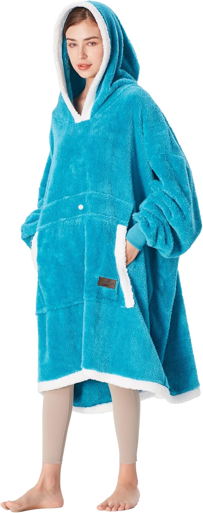 Catalonia Oversized Blanket Hoodie Sweatshirt, Wearable Sherpa Lounging Pullover for Adults Women Men