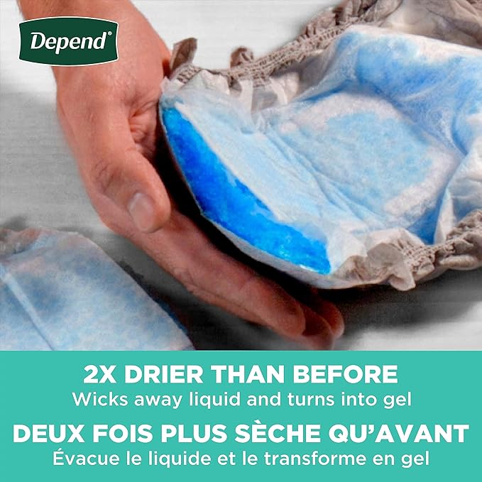 Depend FIT-Flex Incontinence Underwear for Men, Maximum Absorbency, Disposable, Extra-Large, Grey, 15 Count (Pack of 4)