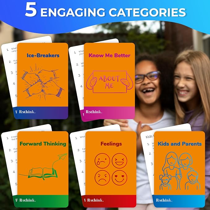 Quokka Conversation Cards Game - Fun Talking Board Game for Family Night | Kids Edition - 500 Questions - Kids Conversation Cards Original Version - Share Thoughts