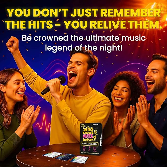 Quokka Who Knows Hits Better? 500+ Questions Music Games – The Ultimate Music Trivia Challenge for Adult & Family Party Games – Fun Singing, Karaoke & Guess-the-Song Game Night for Teens & Girls