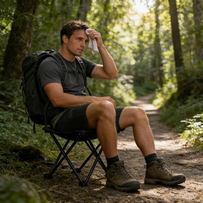 Wind Tour Portable Folding Camping Stool Outdoor Camping Lightweight Samll Chair for Fishing Hiking Gardening and Beach with Carry Bag (13.0”X13.0” Large Black -2)