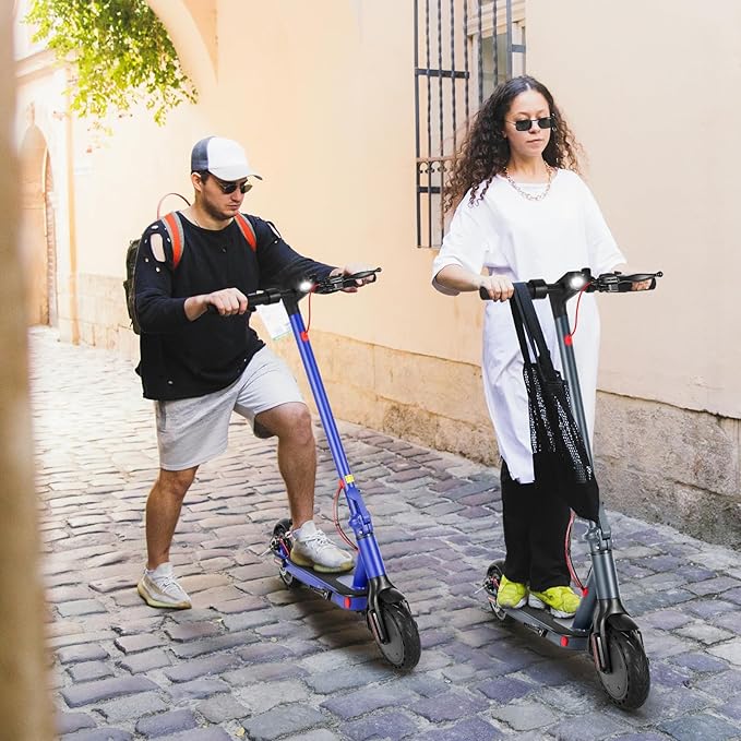 Caroma Electric Scooter with Seat Option,500/350W Motor Up to 25/20 Miles Range & 25/20 MPH Speed,9" Tires,Adjustable Electric Scooter for Adults,Foldable Commuting