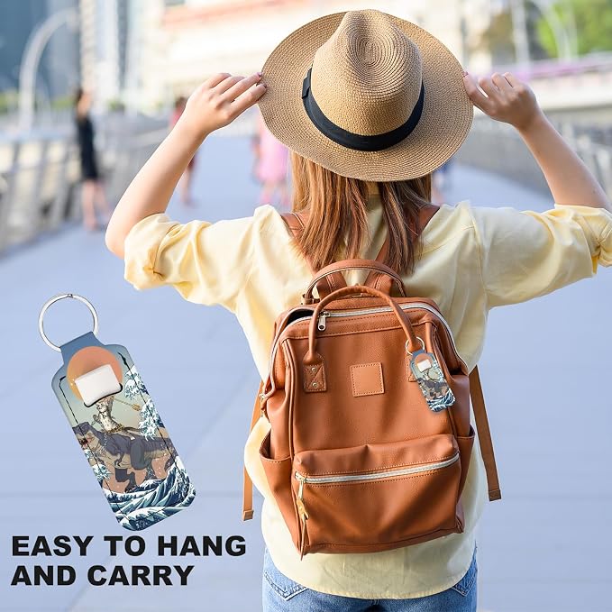 Cute Chapstick Holder Keychain,Lipstick Neoprene Clip-on Lip Balm Holder for Woman