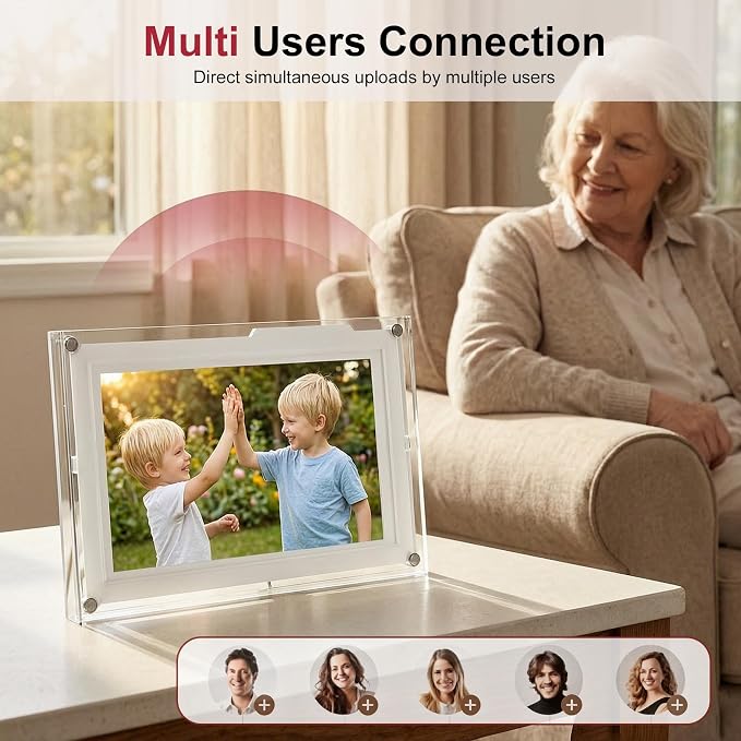 Frameo 10.1 Inch WiFi Digital Picture Frame with IPS Touch Screen HD Display, 32GB WiFi Smart Photo Frame, Share Moments Instantly via Frameo App from Anywhere, Gifts for Parents and Grandparents
