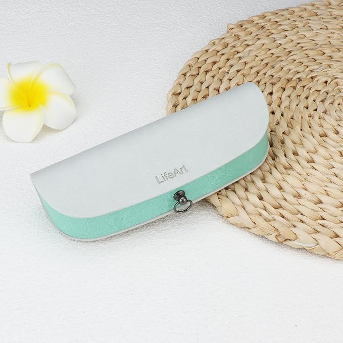 LifeArt Eyeglass Case Hard Shell, Portable Sunglass Case, Fashionable PU Leather Eyeglass Case, Lightweight