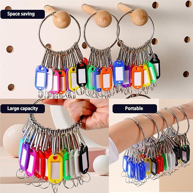 Portable Key Organizer, Key Organizer Keychain,30 Key Tags with Ring and Individual Spring Hooks,1 Key Holder,Suitable for Company, Home,Multiple Keys, Office, Janitor, Hotel, Apartments KeyManagement