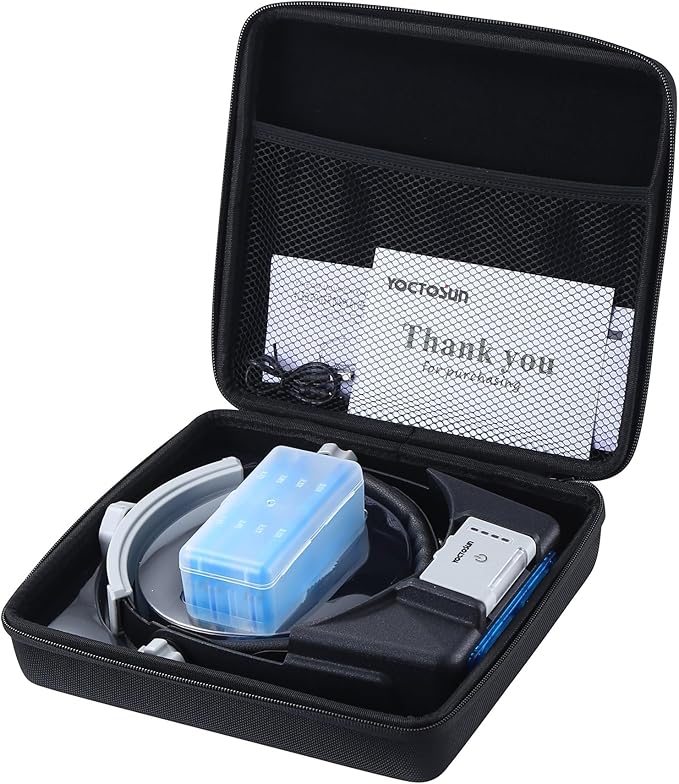 YOCTOSUN Headband Magnifier with 4 Lenses, 4 LED Lights and Storage Case, Magnifying Glasses with Light for Close Work, Hands Free Head Magnifying Visor for Hobby, Jewelers, Crafts