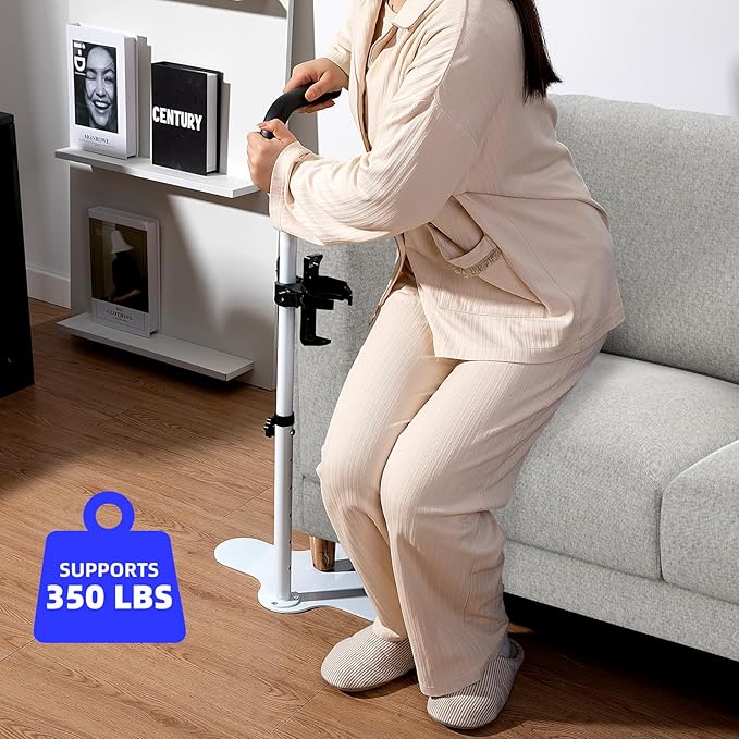 Chair Couch Stand Assist with Cup Holder,Adjustable Height Chair Lift Assist for Elderly,Daily Living Mobility Aid Rail for Couch,Sofa,Chair Mobility Daily Aids for Senior,Disabled,Handicap (white)