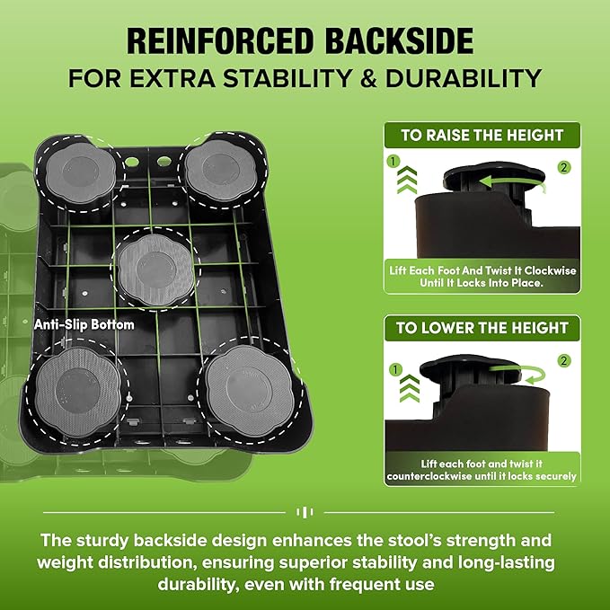 Small Step Stools for Adults - Small Mobility Aid for Seniors - Portable Heavy Duty Plastic Step Platform & Bed Steps for High Beds for Adults - Assist Device for Kitchen Bathroom Toilet - Kids Stool