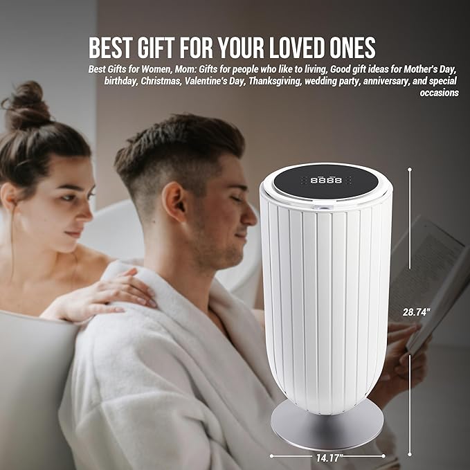 Large 27L Bathroom Towel Warmer Dryer – 5-Min Rapid Heat, 4 Modes, Auto Flip-Top, Aromatherapy, Night Light & ETL Certified for Towels, Blankets & Clothes. (White)