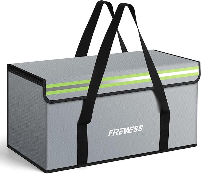 Large Fireproof Safe Bag, 24x12x12'' Fireproof Document Bag, Large capacity waterproof storage bag with reflective strips, Firesafe Box for File,Cash,Passport,Keys