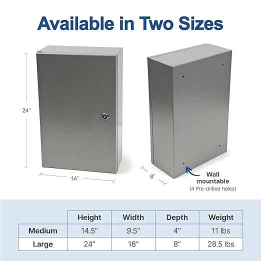 Graham-Field Locking Medicine Cabinet - Safe Narcotic, Drug & Medical Storage - Steel Double Doors & Locks