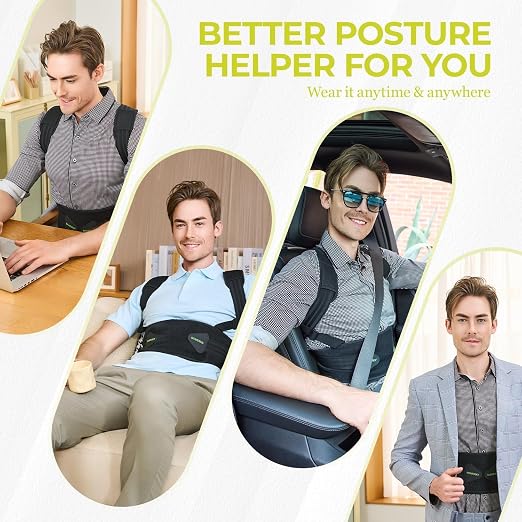 SHAPERKY Posture Corrector for Women and Men - Adjustable Upper Back Brace - Breathable Back Support straightener - Providing Pain Relief from Lumbar&Shoulder