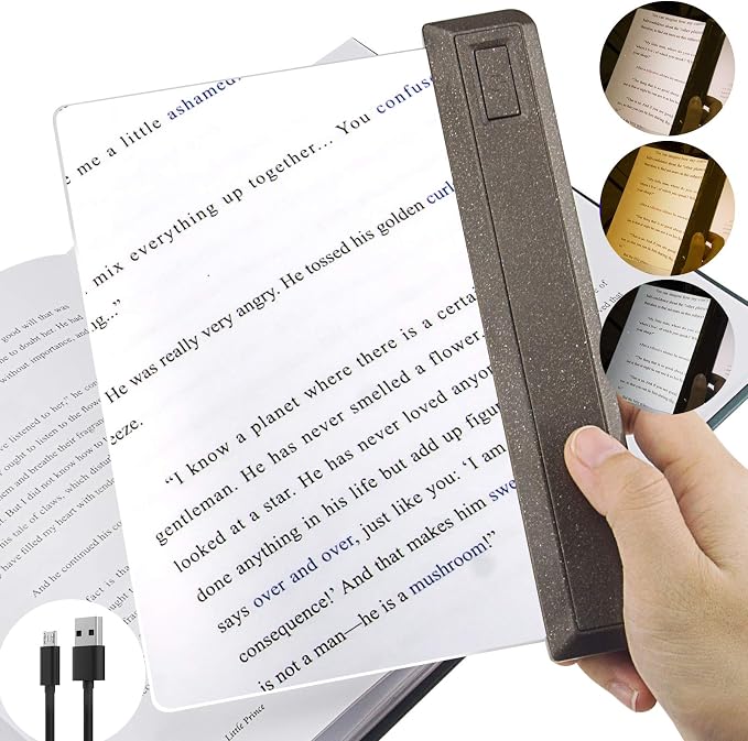 LUXSWAY Rechargeable 3X Full Page Magnifier for Reading,Magnifying Glass with 12 Super Bright LEDs,Adjustable Brightness Illuminated Magnifier Suitable for Reading