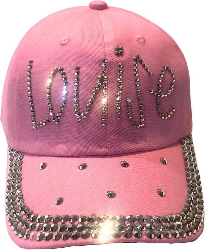 Popfizzy Bedazzled Hat for Women, Rhinestone Denim Hat, Fun Adult Bling Hats, Birthday Gifts for Women, Adjustable, One Size