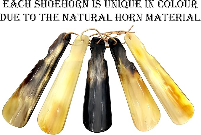 5MOONSUN5 Shoe Horn Made with Real Horn Handmade. Home or Travel Use. Shoehorn for Men or Women Shoes & Boots Natural Horn Shoehorn NOT A Cheap Plastic. Best Gift Idea. (7'')