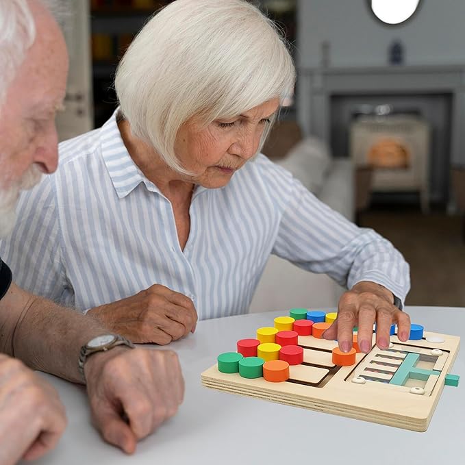Color Matching Dementia Activities for Seniors, Easy Memory Games for Alzheimers Patients, Cognitive Craft Gifts for Elderly Women, Large Puzzle Fidget Sensory Busy Board Gadgets