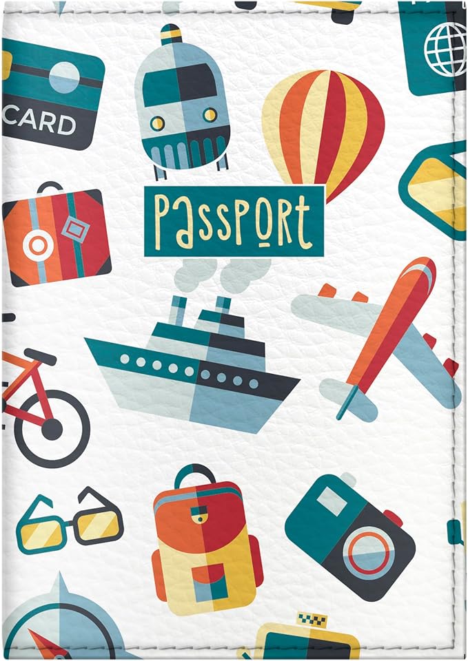 Passport Cover for Kids, Women and Men, Cute Travel Passport Holder (Tourist Pattern)