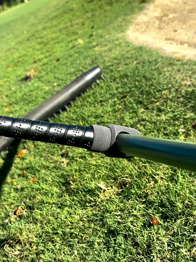 Pick Up the Rake, Without the Ache! Golf Rake Retriever Attaches to Sand Wedge Grip, Also Retrieves Dropped Clubs, Golf Gift for Men and Seniors, Fits Standard and Mid-Size Grips,