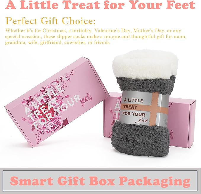 cosyone1997 Women's Fuzzy Slipper Socks with Non-slip Grippers, Cozy & Unique Gifts