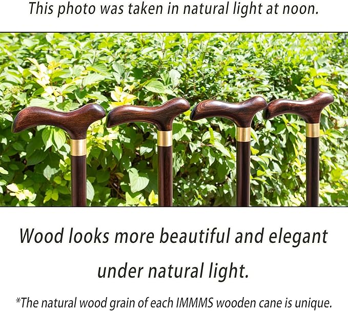 Folding Wooden Walking Cane for Men – 3-Piece Solid Wood Walking Stick with Brass Joints, Portable Travel Cane with Carry Bag, Wrist Strap & Gift Box