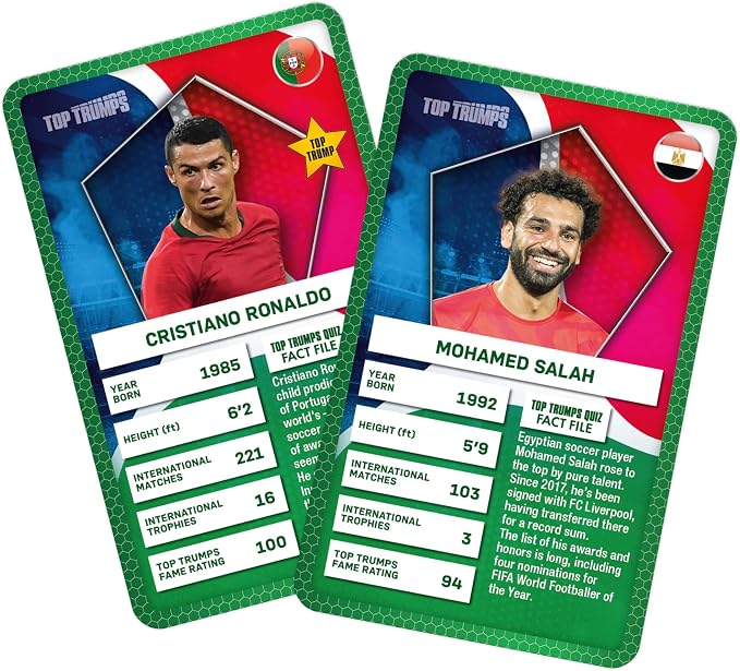 Top Trumps Card Game World Soccer Stars - Family Games for Kids and Adults - Learning Games - Kids Card Games for 2 Players and More - Kid War Games - Card Wars - for 6 Plus Kids