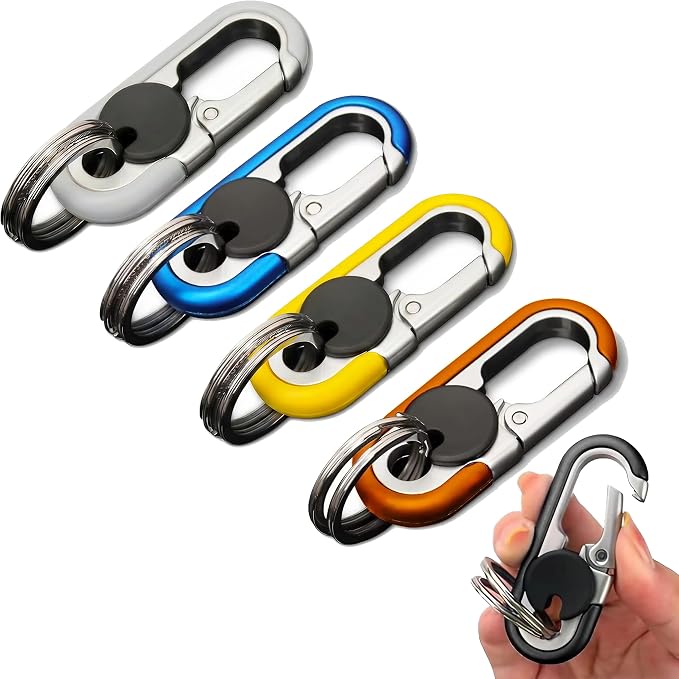 CHRIS GOOD Men's Car Key Chain 3pcs, Personalized Creative Stainless Steel Car Keychain for Men Black