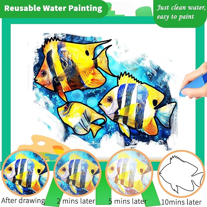 25 Pack Dementia Products for Elderly Reusable Water Doodle Coloring Set for Seniors Dementia Activities Animals Water Painting Toys for Alzheimer's Painting Gifts for Nursing Home Patients