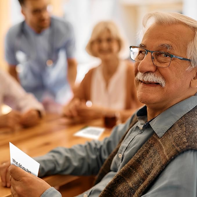 Keeping Busy Let's Chat Conversation Cards | Dementia Activities for Seniors Alzheimers Activities for Dementia Patients Alzheimers Products for Elderly Gifts for Elderly Women Memory Games for Adults