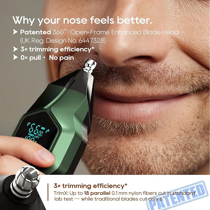 Beard Trimmer for Men, Magnetic Snap-on Replacement Heads & Charging Dock, IPX7 Waterproof Cordless Hair Clippers, Mens Grooming Kits for Mustache/Body/Face/Ear/Nose, Olive Green